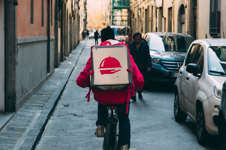 Fast grocery delivery rider